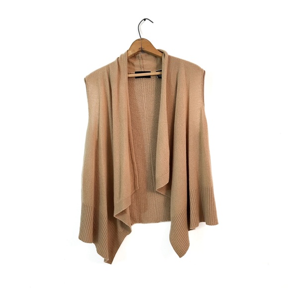 Barneys New York Waterfall Cashmere Tan Sweater Vest - Size Medium - Picture 1 of 5